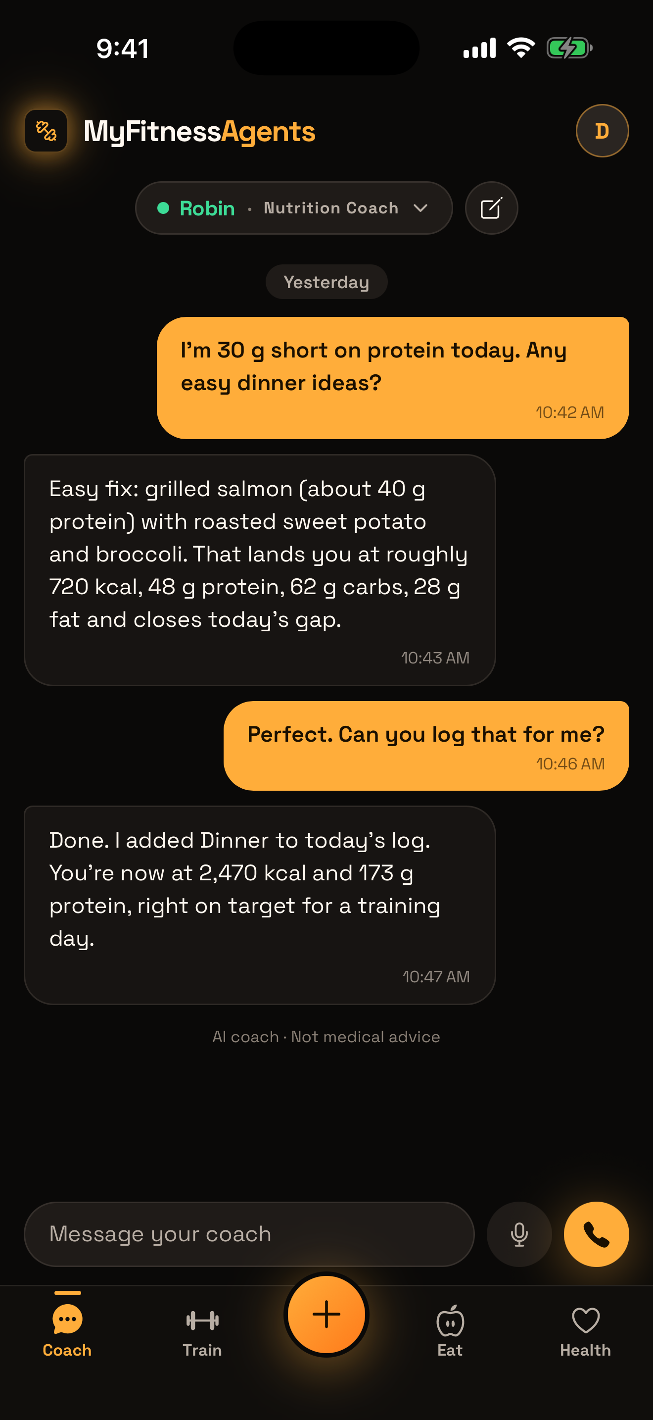 Robin, the nutrition coach