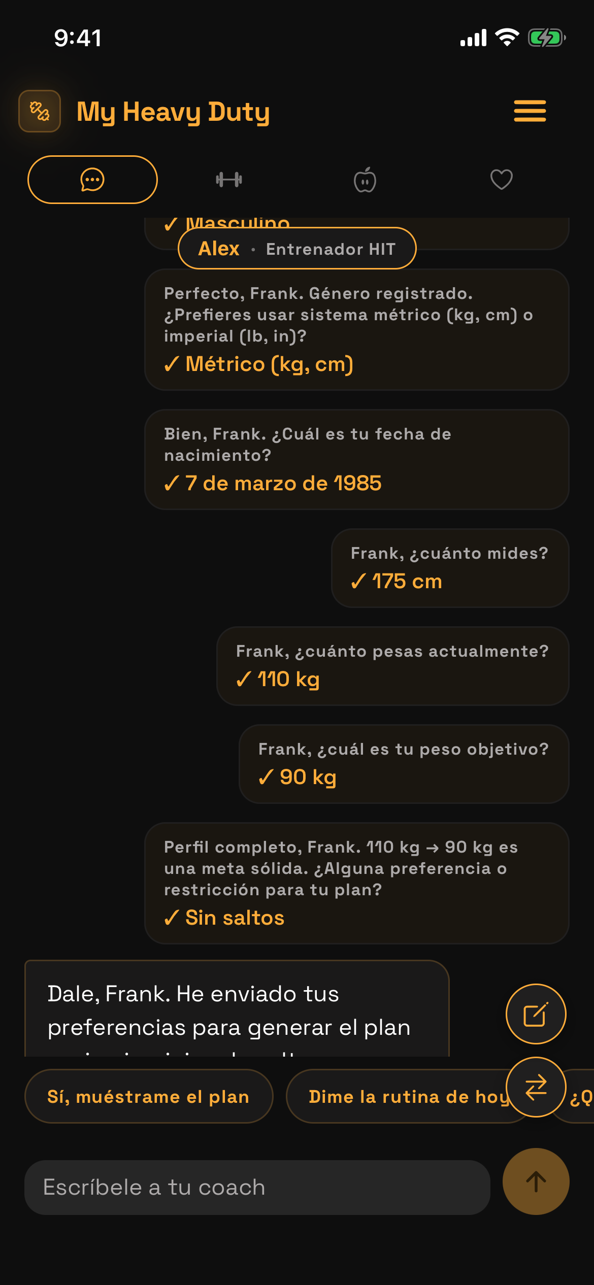 AI onboarding chat