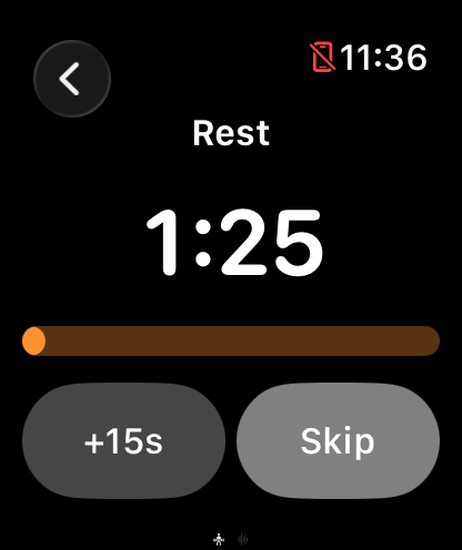 Apple Watch: rest timer between sets